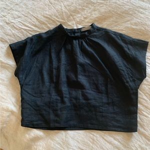 Everlane The Linen Drape Top - Black
